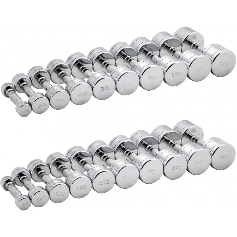 Гантельный ряд CHROME 1 кг - 10 кг (10 пар)